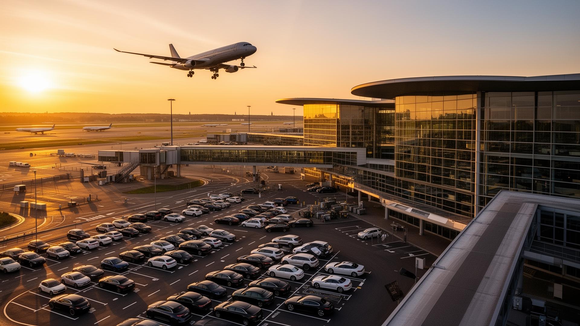 Flughafen mit Valet-Parkbereich an der Abflugebene